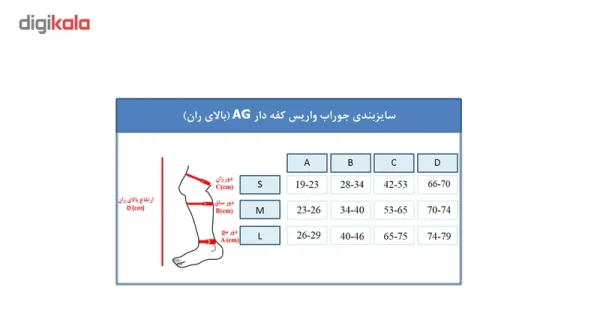 جوراب واریس ورنا مدل سیلیکونی AG